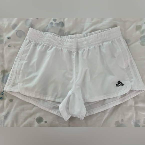 Adidas Women's White Athletic Shorts - Picture 1 of 4